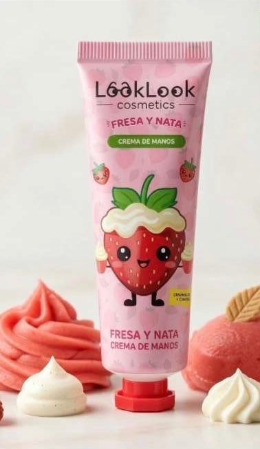 Crème main fraise chantilly